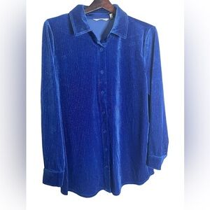 Soft Surroundings Velvet Boyfriend Shirt Size Medium